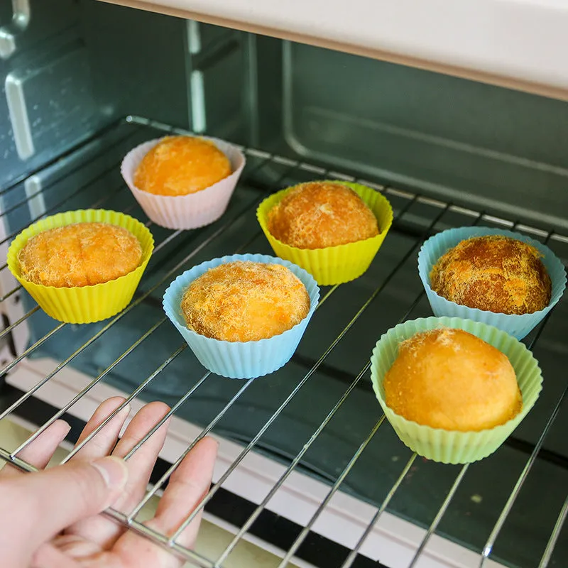 10pcs Silicone Mold 7cm Cake Cup Mold High Temperature Resistance Home Baking Tools