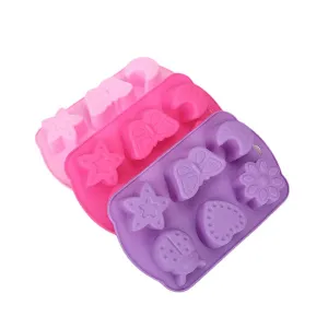 10pcs Silicone Mold Heart-Shaped 6-Piece Silicone Cake Mold DIY Baking Tool