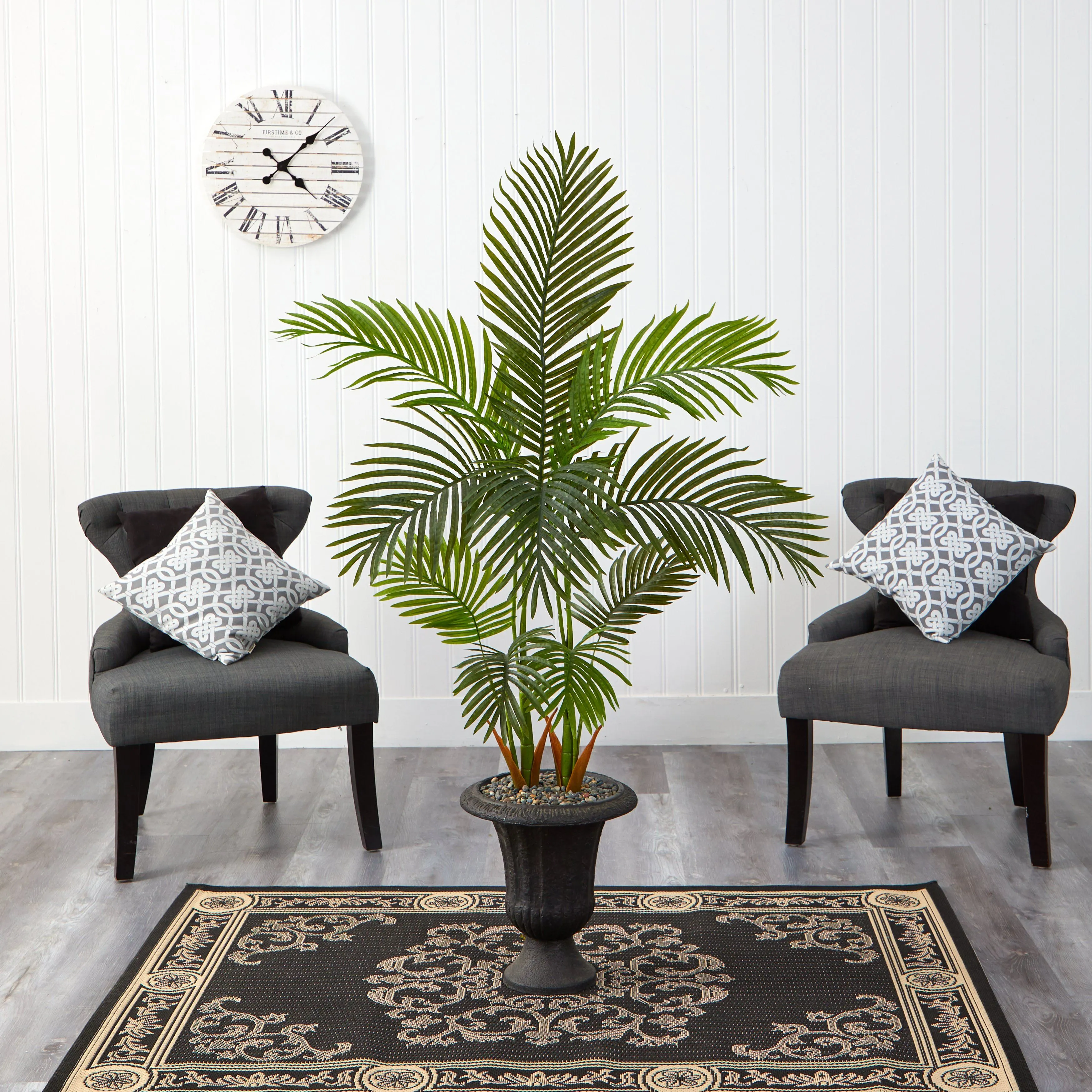 59” Areca Palm Artificial Tree in Charcoal Urn