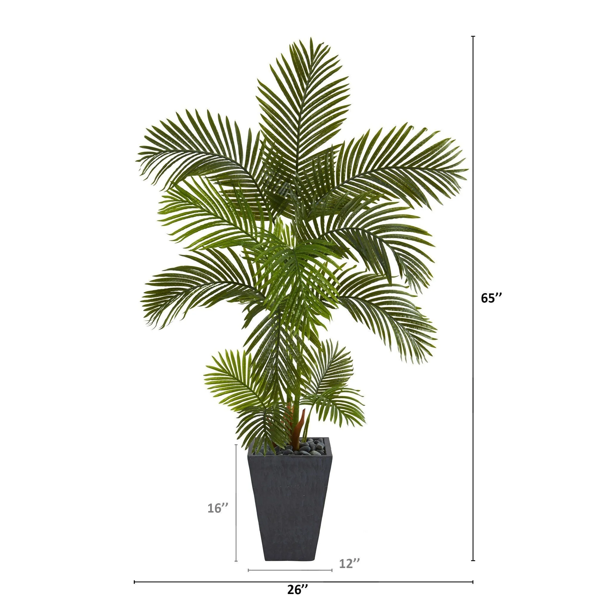 65” Areca Palm Artificial Tree in Slate Planter