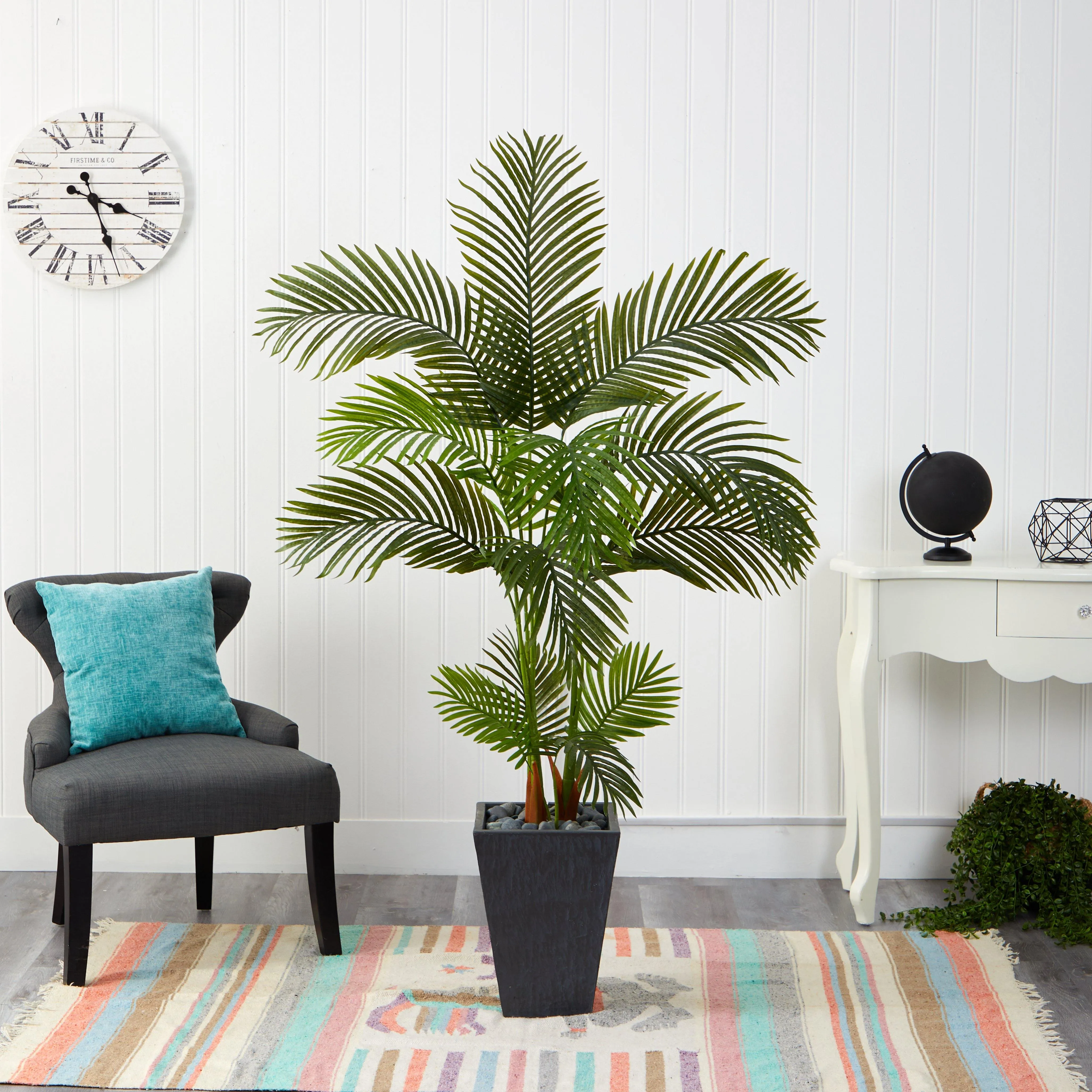 65” Areca Palm Artificial Tree in Slate Planter
