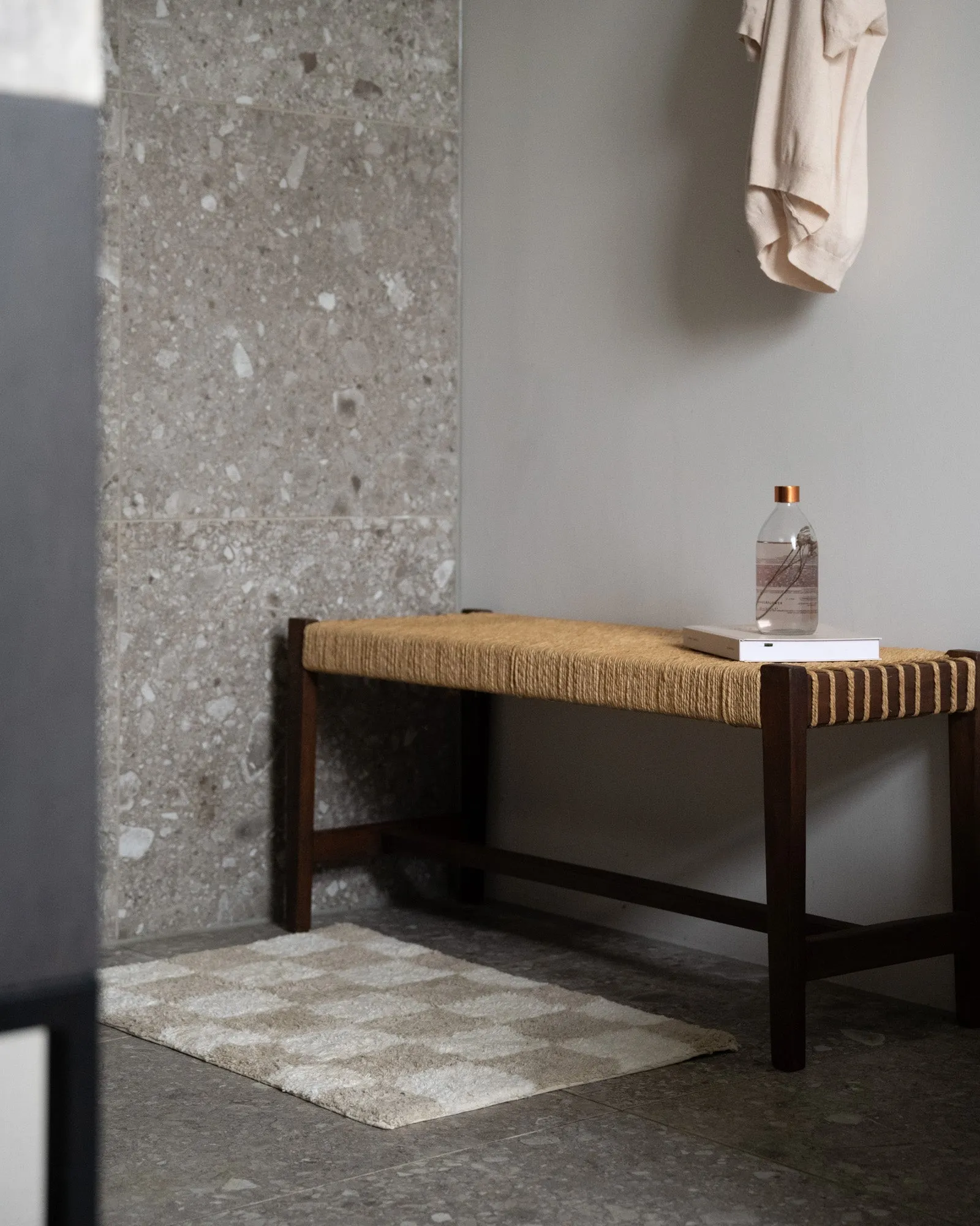 Bath Mat Check Taupe/Beige