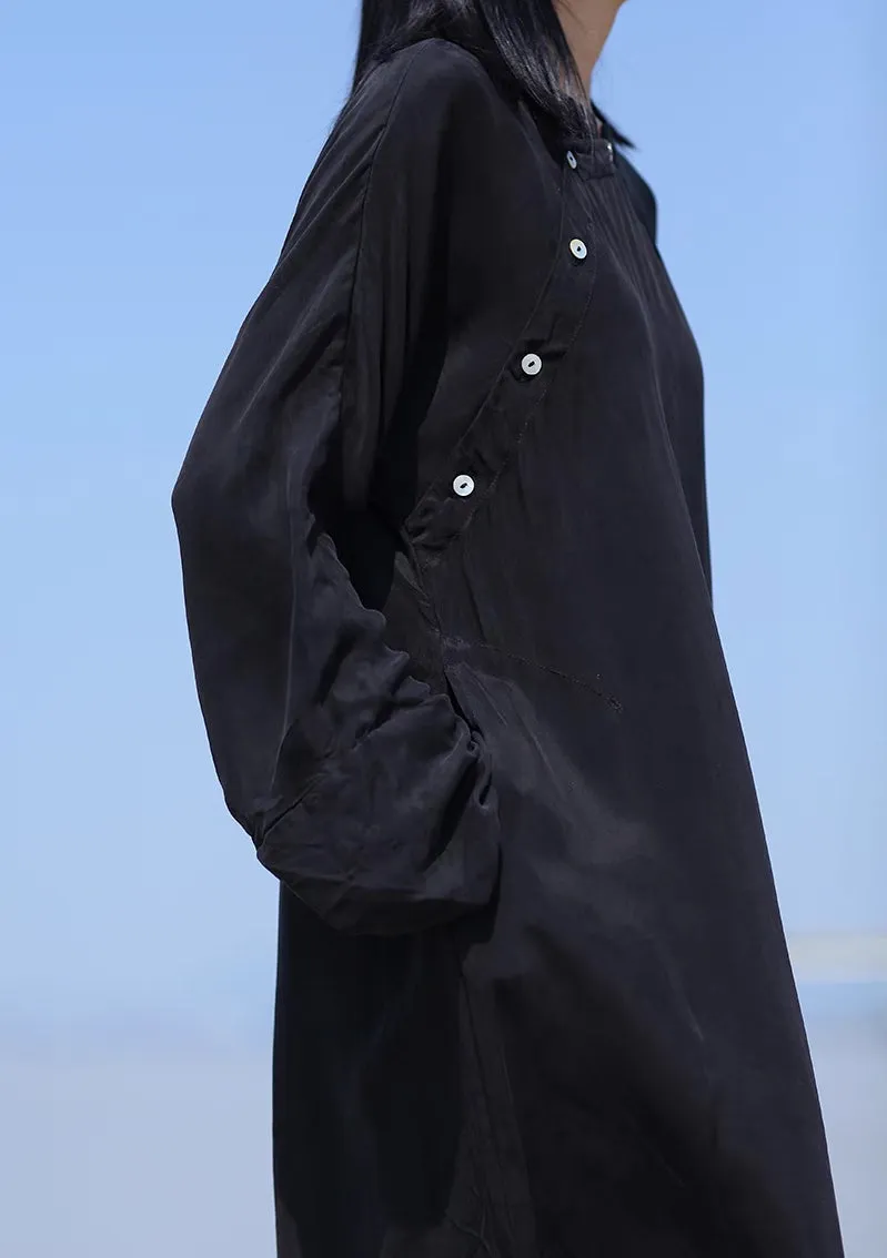 Black Cheongsam Maxi Dress