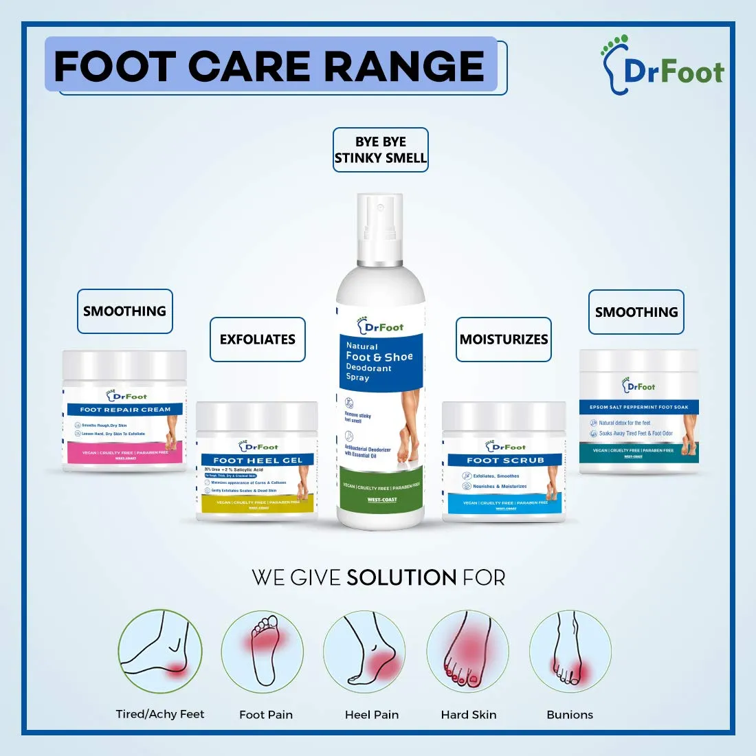 Dr Foot Epsom Salt Peppermint Crystals Foot Soak (Magnesium Sulphate) For Muscle Aches, Pain Relief, Relaxation, Spa Treatment for Bathing and Foot – 200gm (Pack of 5)