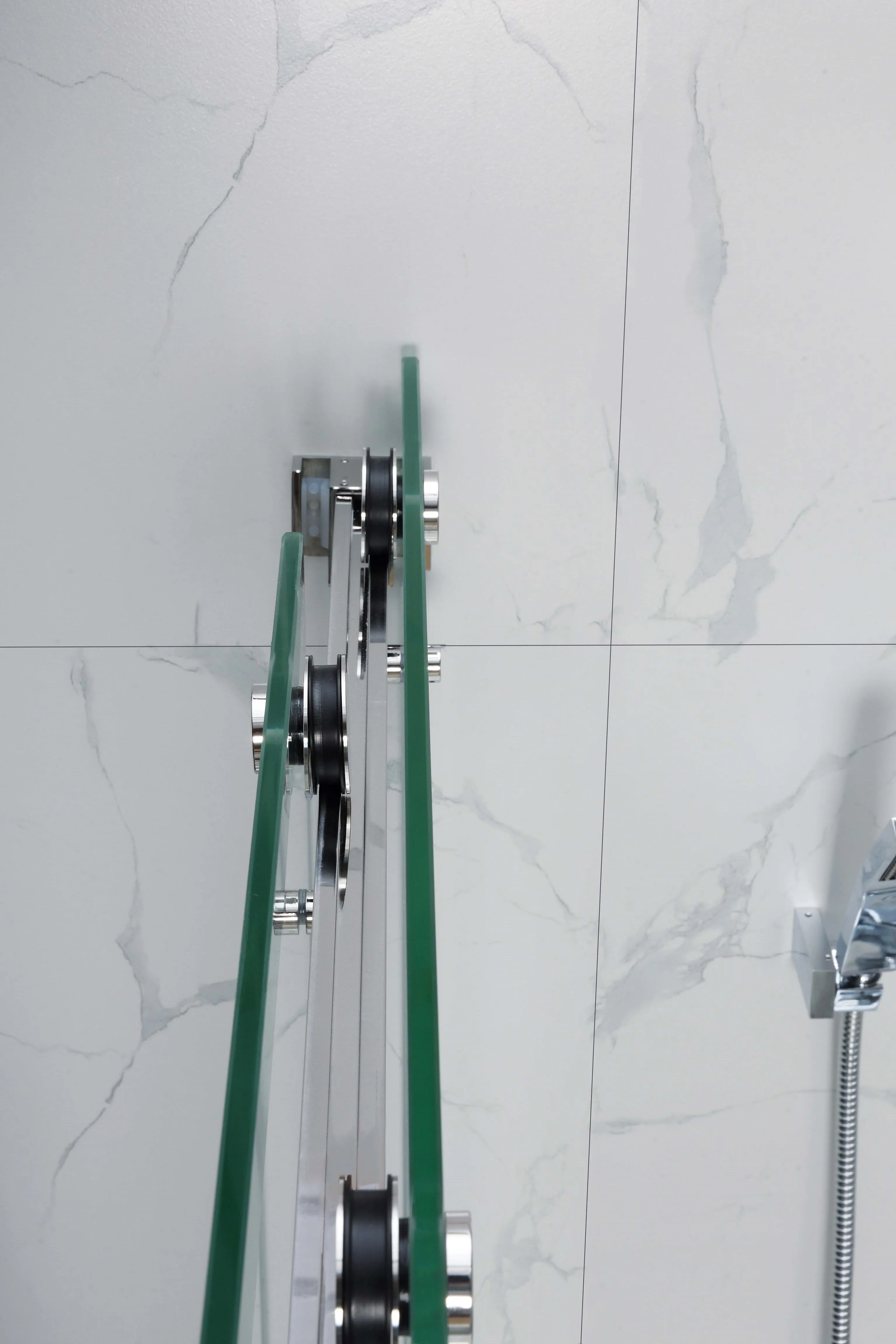 DS01 -(57"- 60") x 76" Frameless Double Sliding Door-CHROME ** PICK UP IN STORE ONLY **