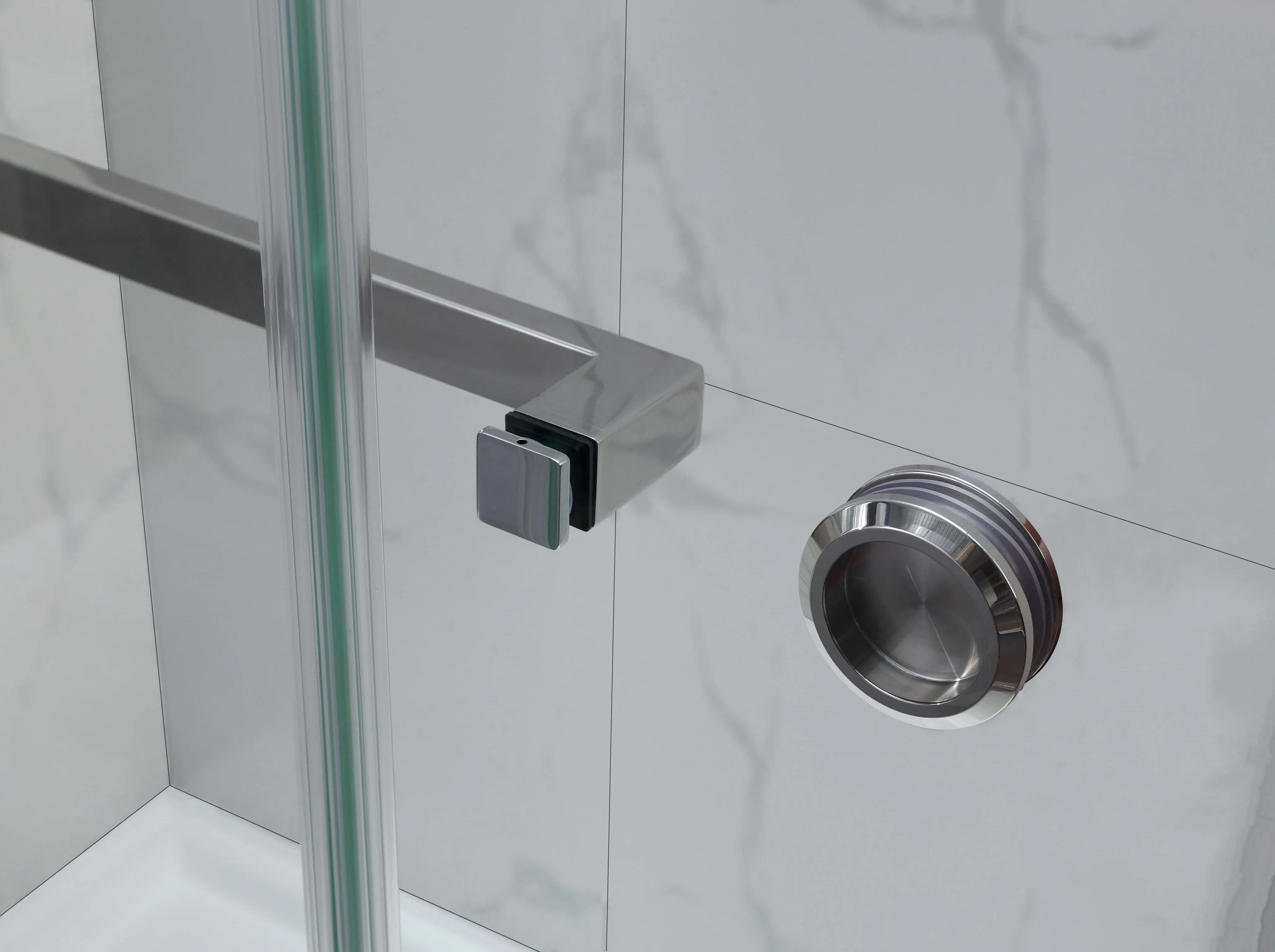 DS01 -(57"- 60") x 76" Frameless Double Sliding Door-CHROME ** PICK UP IN STORE ONLY **