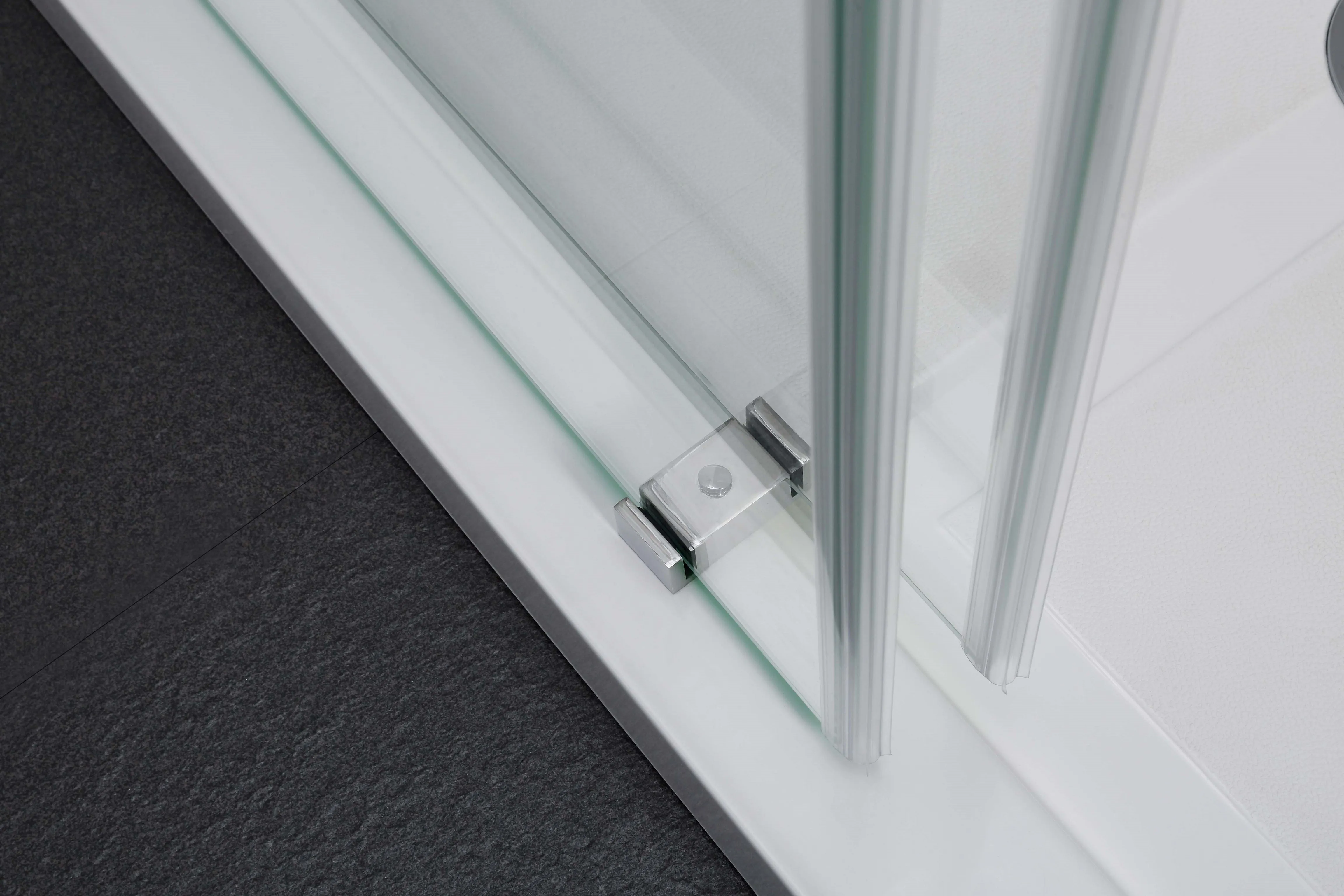 DS01 -(57"- 60") x 76" Frameless Double Sliding Door-CHROME ** PICK UP IN STORE ONLY **