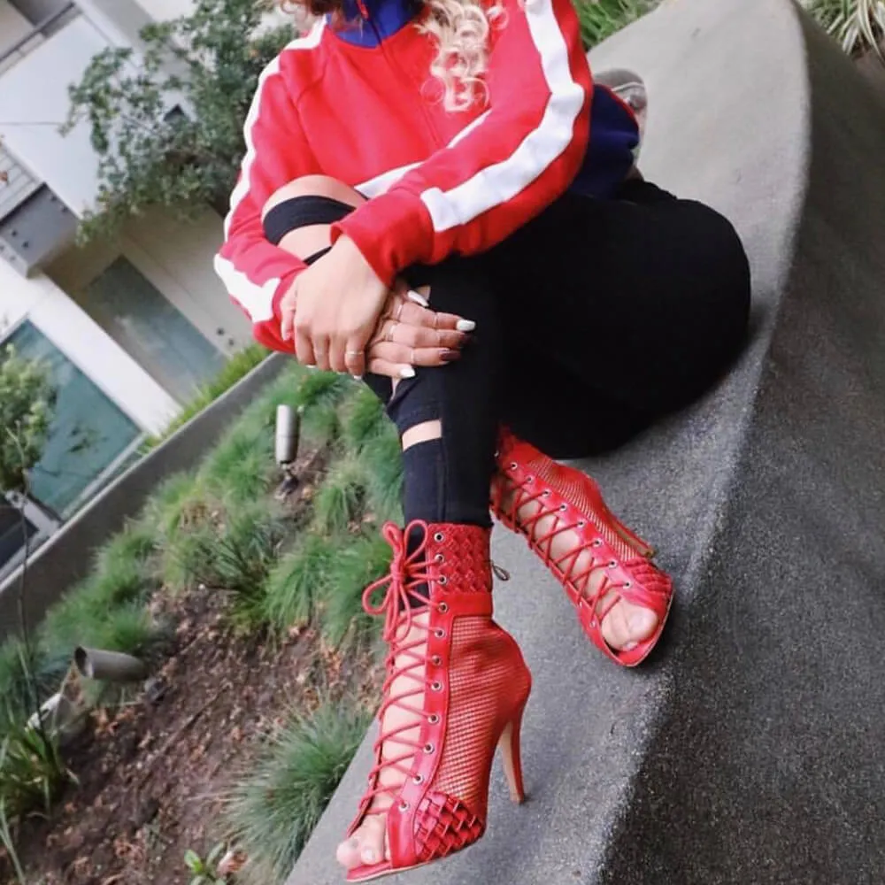 Jezabel - Red Vegan Leather - Street Sole