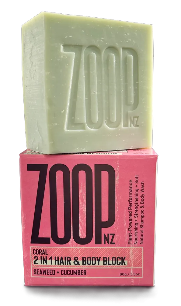 Zoop 2 in 1 Hair & Body Block 80gm - Seaweed & Cucumber